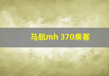 马航mh 370乘客